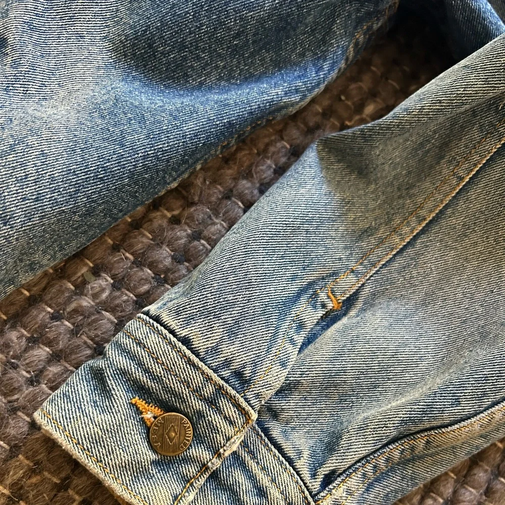 Vintage Faded & Distressed Denim Blue Jacket - Picture 6 of 12